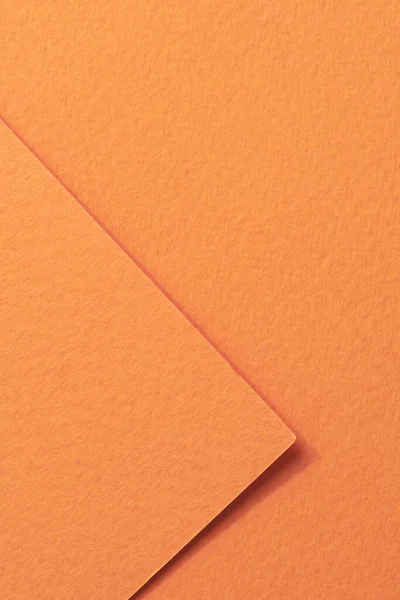 Hrubý Kraft Papírové Kousky Pozadí Geometrické Monochromatický Papír Textury Oranžová — Stock fotografie