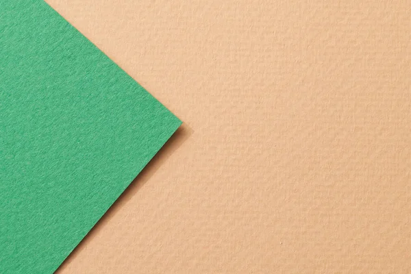 Fondo Papel Kraft Áspero Textura Papel Beige Colores Verdes Mockup — Foto de Stock