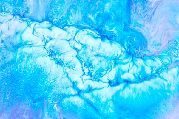Абстрактний Фон Рідке Мистецтво Різнокольорова Мармурова Текстура Фарби Плями Синя — стокове фото