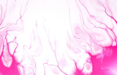 Soyut arkaplan sıvısı sanat, boya lekeleri ve lekeler, pembe alkol mürekkebi, çok renkli mermer doku