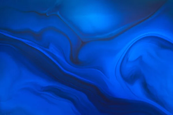Abstract Creatieve Achtergrond Vloeibare Kunst Contrast Verf Vlekken Vlekken Blauwe — Stockfoto