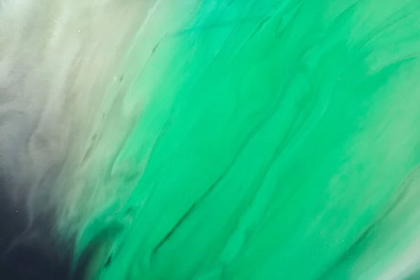 緑の色の光のミックス創造的な背景 アブストラクトアートプリント 水彩絵の具とブロック アルコールインクの流れ — ストック写真