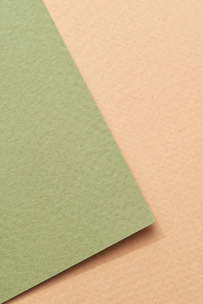 Rough kraft paper background, paper texture beige green colors. Mockup with copy space for text