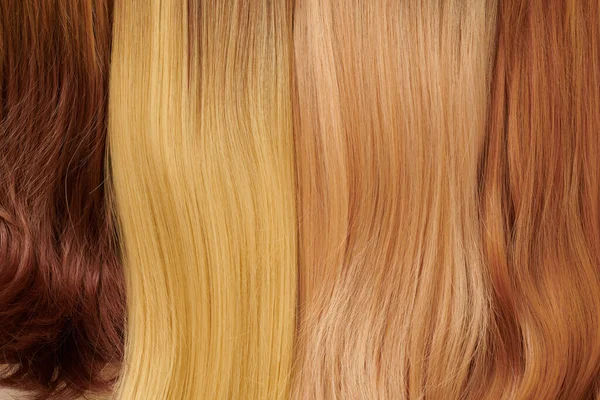 特写纹理彩色发套 不同背景的细线 — 图库照片