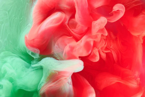 Zielony Czerwony Kontrast Ciekłe Tło Sztuki Eksplozja Farby Atramentowej Abstrakcyjne — Zdjęcie stockowe