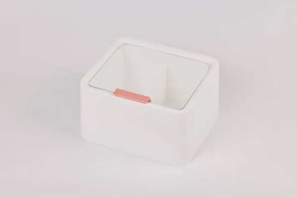 White New Empty Plastic Organizer Cosmetic Products Isolated White Background — Stock Photo, Image