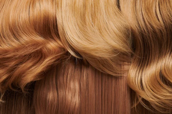Close Tekstury Kolorowy Zestaw Włosów Toned Różne Odcienie Nici Tła — Zdjęcie stockowe