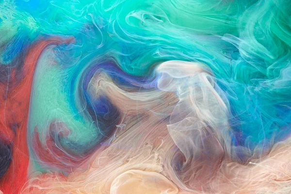 Многоцветный Абстрактный Дымовой Фон Смешать Чернила Спирта Макет Творческой Жидкости — стоковое фото