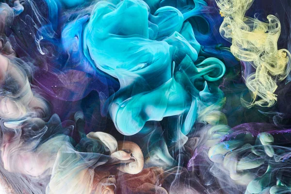 Veelkleurige Abstracte Rookachtergrond Meng Alcohol Inkt Creatieve Vloeibare Kunst Mock — Stockfoto