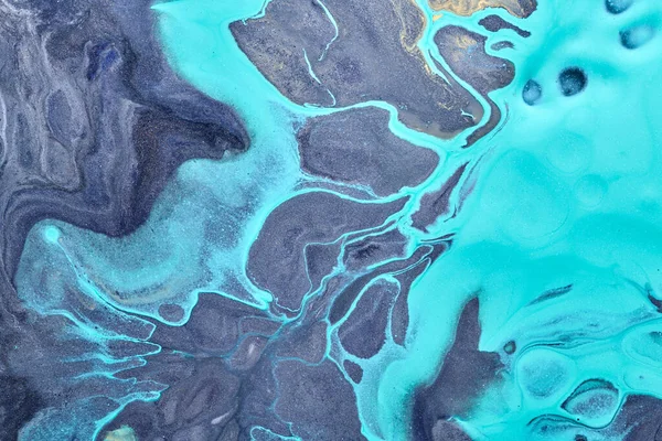 Abstract Blauwe Kleur Achtergrond Veelkleurige Vloeibare Kunst Golven Spatten Vlekken — Stockfoto