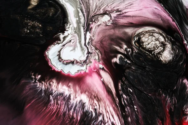 五彩斑斓的富有创意的抽象背景 红色深色酒精墨水 斑斑和油漆笔划 豪华大理石质地 — 图库照片