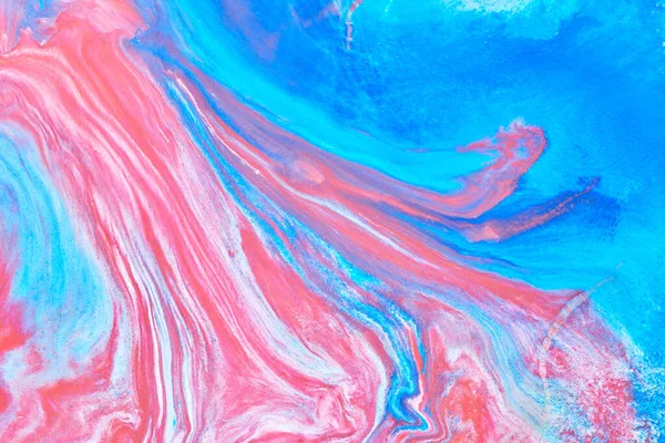 多色の創造的な抽象的な背景 アクリル絵具の質感 アルコールインクピンクブルーの色 流体のArの汚れや塊 — ストック写真