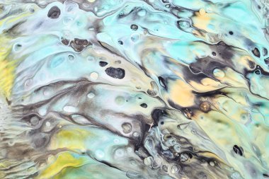 Soyut versicolor arkaplan. Lüks sıvı sanat. Dalgalar, sıçramalar ve akrilik alkol lekeleri, suyun altında boyalar. Çok renkli mermer dokusu