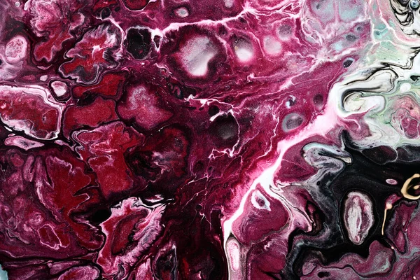 Fondo Abstracto Creativo Multicolor Tinta Rosa Alcohol Negro Olas Manchas —  Fotos de Stock