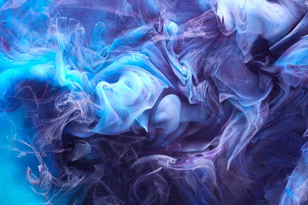 Fondo Humo Abstracto Color Azul Mezclar Tinta Alcohol Arte Líquido — Foto de Stock