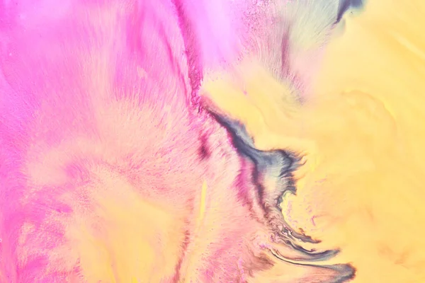 Різнокольоровий Творчий Абстрактний Фон Рожево Жовте Чорнило Алкоголем Хвилі Плями — стокове фото