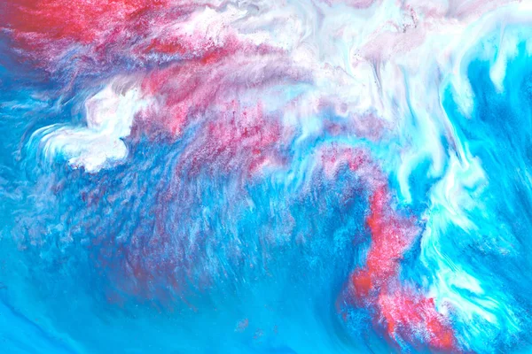 Абстрактний Синій Колір Фону Різнокольорове Рідинне Мистецтво Хвилі Бризки Плями — стокове фото