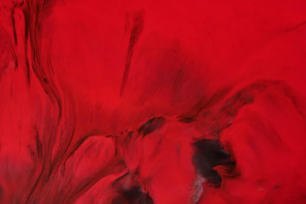 抽象的な創造的な背景液体芸術 コントラスト塗料の汚れや塊 赤アルコールインク — ストック写真