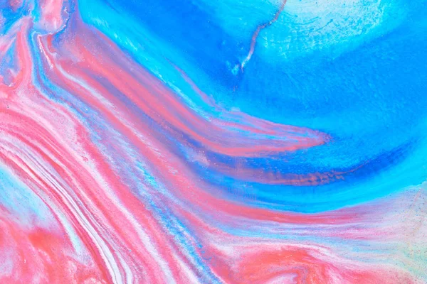 多色の創造的な抽象的な背景 アクリル絵具の質感 アルコールインクピンクブルーの色 流体のArの汚れや塊 — ストック写真