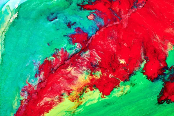 Πολύχρωμο Δημιουργικό Αφηρημένο Υπόβαθρο Κόκκινο Πράσινο Μελάνι Αλκοόλ Έκρηξη Λεκέδες — Φωτογραφία Αρχείου