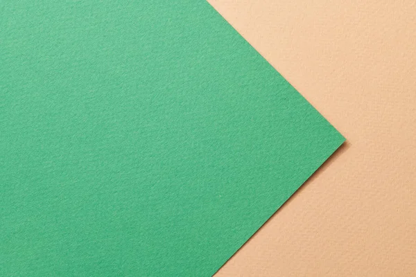 Rohes Kraftpapier Hintergrund Papierstruktur Beige Grüne Farben Mockup Mit Kopierraum — Stockfoto