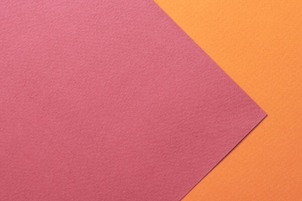 Rough kraft paper background, paper texture orange burgundy colors. Mockup with copy space for text