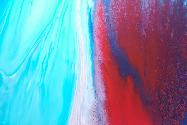 Wielokolorowe Twórcze Abstrakcyjne Tło Czerwony Niebieski Tusz Alkoholowy Eksplozja Plamy — Zdjęcie stockowe