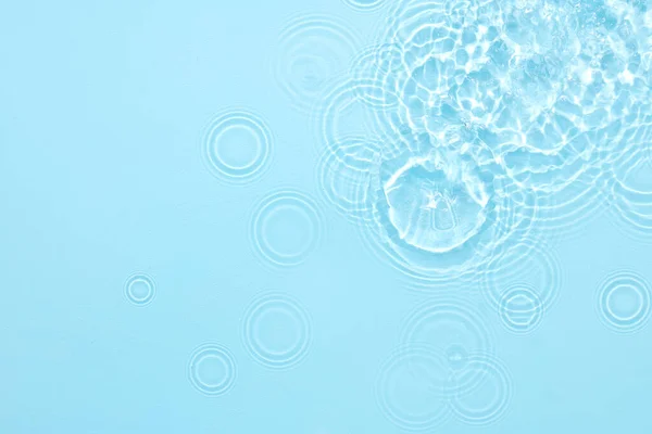 Water Blauw Oppervlak Abstracte Achtergrond Golven Rimpels Van Cosmetische Moisturizer — Stockfoto
