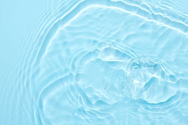 水蓝色表面抽象背景 泡沫化妆品润肤剂的波纹 — 图库照片