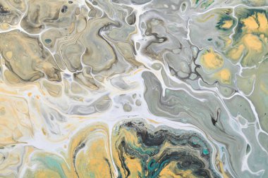 Soyut versicolor arkaplan. Lüks sıvı sanat. Dalgalar, sıçramalar ve akrilik alkol lekeleri, suyun altında boyalar. Çok renkli mermer dokusu