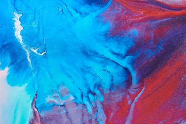 Fondo Abstracto Creativo Multicolor Tinta Roja Alcohol Azul Explosión Manchas —  Fotos de Stock