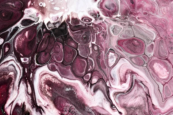 Fondo Abstracto Creativo Multicolor Tinta Rosa Alcohol Negro Olas Manchas — Foto de Stock