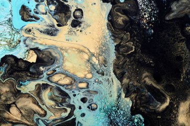Soyut versicolor arkaplan. Lüks sıvı sanat. Dalgalar, sıçramalar ve akrilik alkol lekeleri, suyun altında boyalar. Çok renkli mermer dokusu