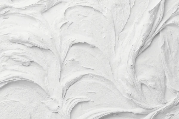 Dekoracyjny Biały Kit Tło Tekstura Ścian Pastą Wypełniającą Nakładaną Szpachelką — Zdjęcie stockowe
