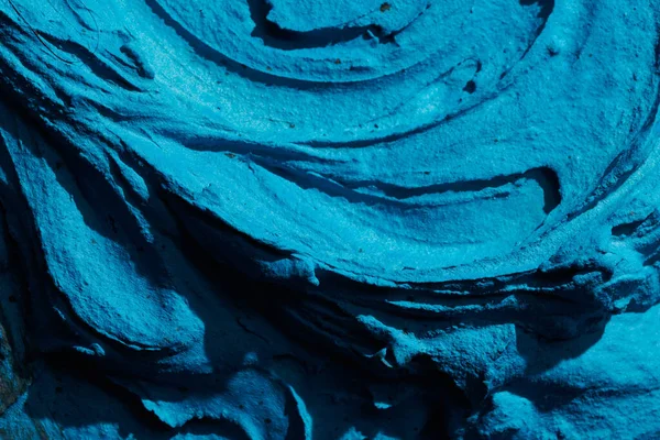 Dekorativní Modré Tmel Pozadí Stěnová Textura Plnicí Pastou Nanesenou Špachtlí — Stock fotografie