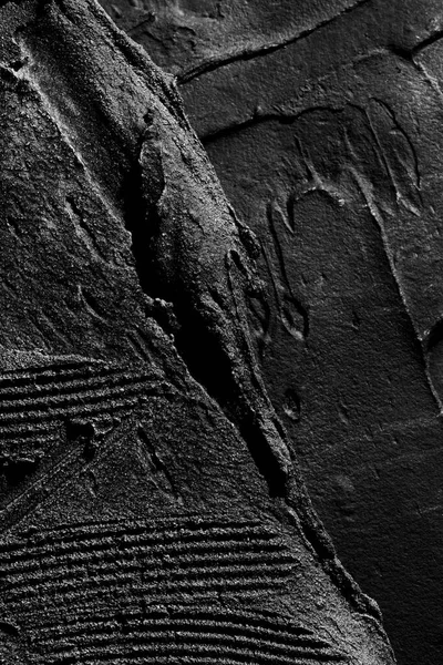 Dekoracyjny Czarny Kit Tło Tekstura Ścian Pastą Wypełniającą Nakładaną Szpachelką — Zdjęcie stockowe