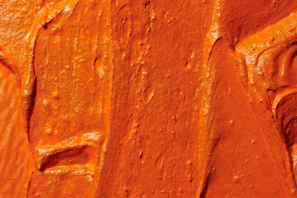 Decoratieve Oranje Klei Achtergrond Muurtextuur Met Vulpasta Aangebracht Met Spatel — Stockfoto