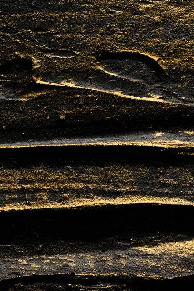 Dekoracyjny Czarny Złoty Kit Tło Tekstura Ścian Pastą Wypełniającą Nakładaną — Zdjęcie stockowe