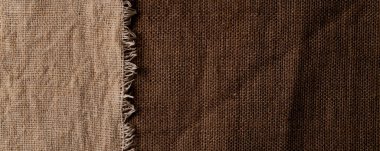 Farklı dokularda ve renklerde çarşaf. Doğal kumaşlar organik keten ve pamuktan, el yapımı tekstil. Eko, kırsal, boho, hygge dekor kapatma arkaplanı için çuval bezi ve tuval