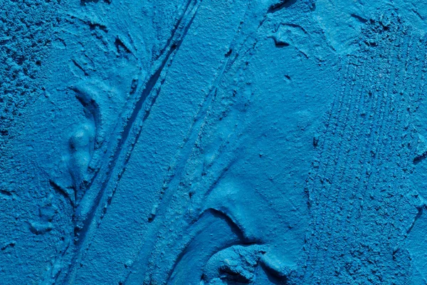 Decoratieve Blauwe Klei Achtergrond Muurtextuur Met Vulpasta Aangebracht Met Spatel — Stockfoto