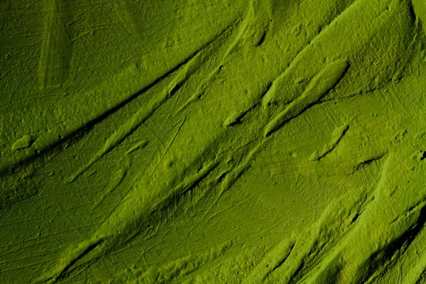 Dekoratif Yeşil Macun Arka Planı Spatula Ile Doldurulmuş Duvar Dokusu — Stok fotoğraf