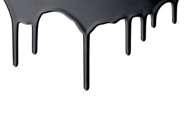 Boya damlaları beyaz kağıda akıyor. Siyah mürekkep soyut arkaplanı lekeler