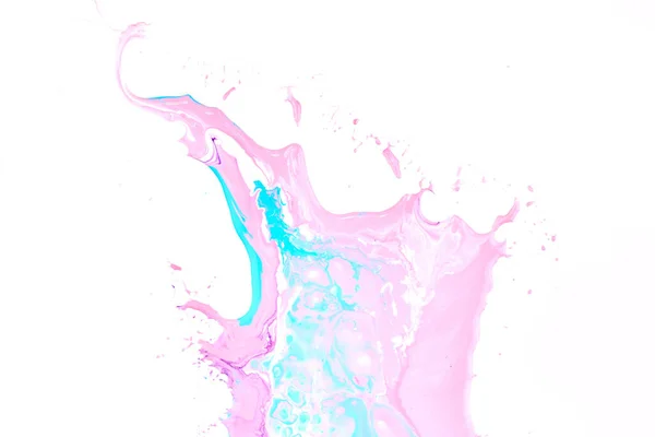 Måla Droppar Och Stänk Vitt Papper Flerfärgad Explosion Rosa Bläck — Stockfoto