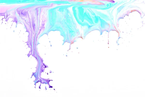 油漆落在白纸上 紫色蓝墨水污迹抽象背景 — 图库照片