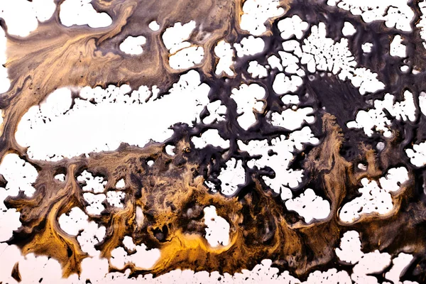 Капли Краски Брызги Белой Бумаге Разноцветный Взрыв Чернила Черного Золота — стоковое фото