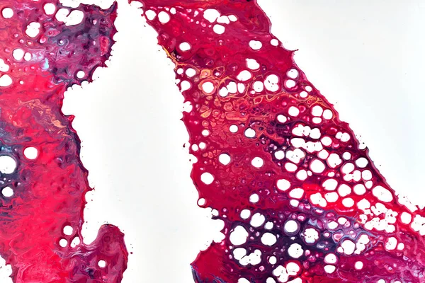 Gocce Spruzzi Vernice Carta Bianca Esplosione Multicolore Rosa Rosso Magenta — Foto Stock