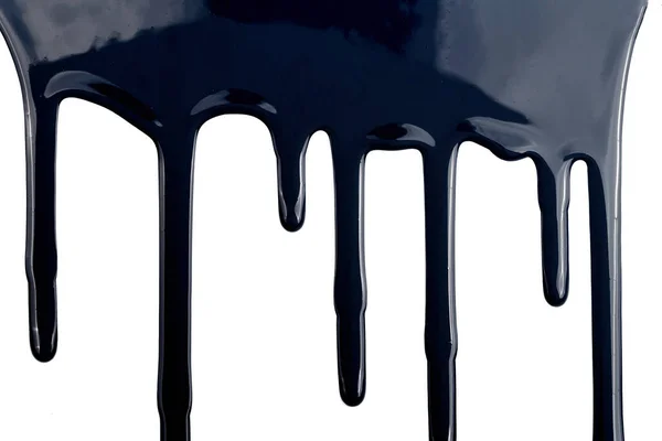 Paint Drops Flowing White Paper Black Ink Blots Abstract Background — Stock Photo, Image