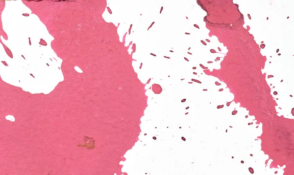 Pintura Gotas Salpicos Papel Branco Explosão Multicolorida Manchas Tinta Magenta — Fotografia de Stock