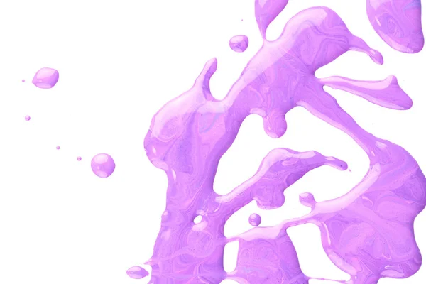 白い紙の上に絵の具が落ちます 多色爆発 紫色のライラックインクブロック抽象的な背景 流体芸術 — ストック写真