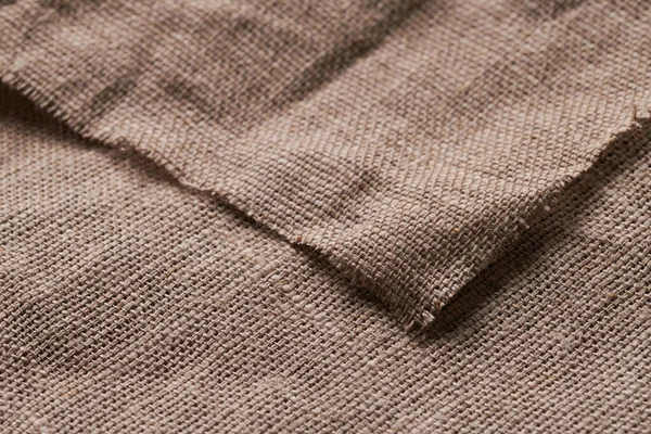 Linho Crumpled Textura Natural Tecido Fundo Closeup — Fotografia de Stock